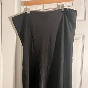 J.Crew Gwyneth slip skirt black 2X silk like material midi